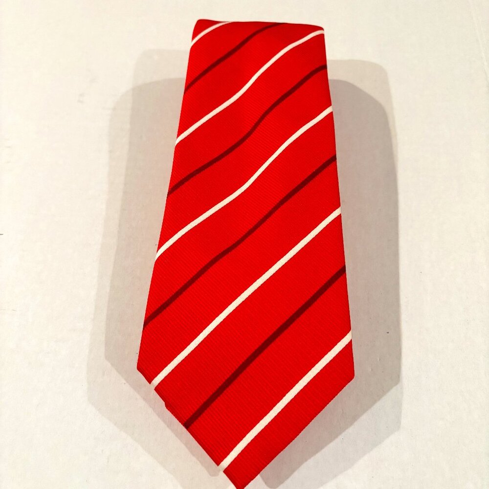Andrew's Tie collection Red striped tie : Silk suit tie